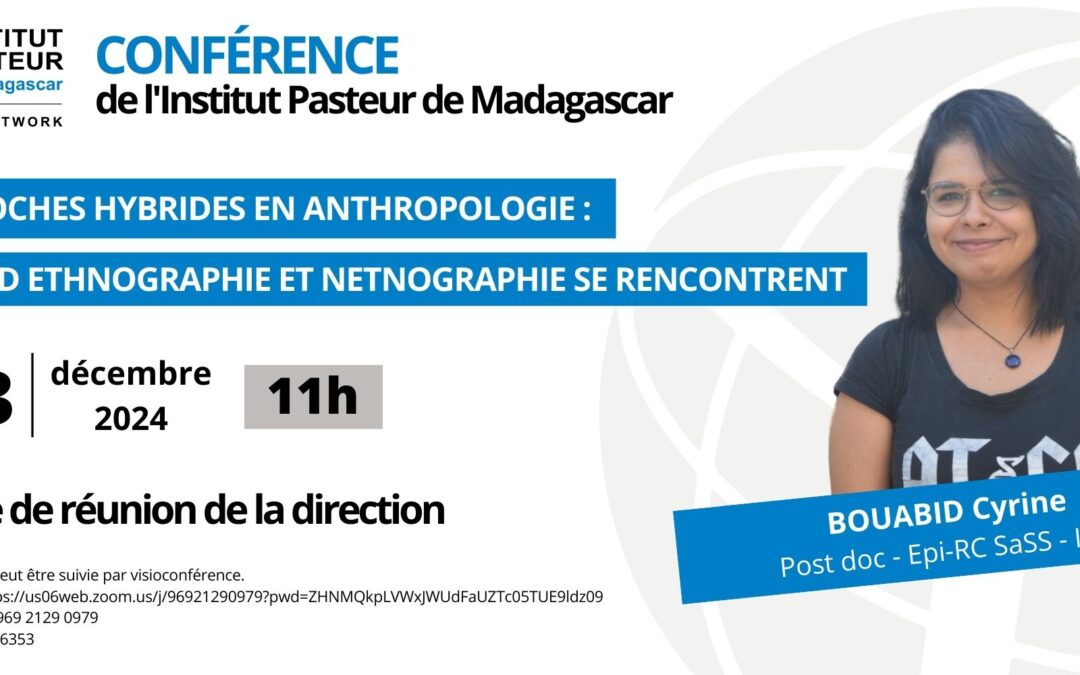 Conférence de l’Institut Pasteur de Madagascar : vendredi 13 décembre à 11h